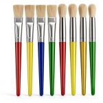 Anezus Kids Paint Brushes Set Soft Hog Bristle-0