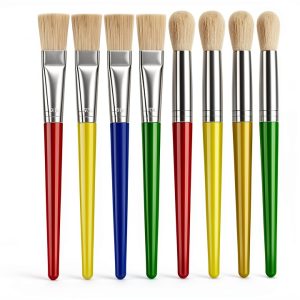 Anezus Kids Paint Brushes Set Soft Hog Bristle-0